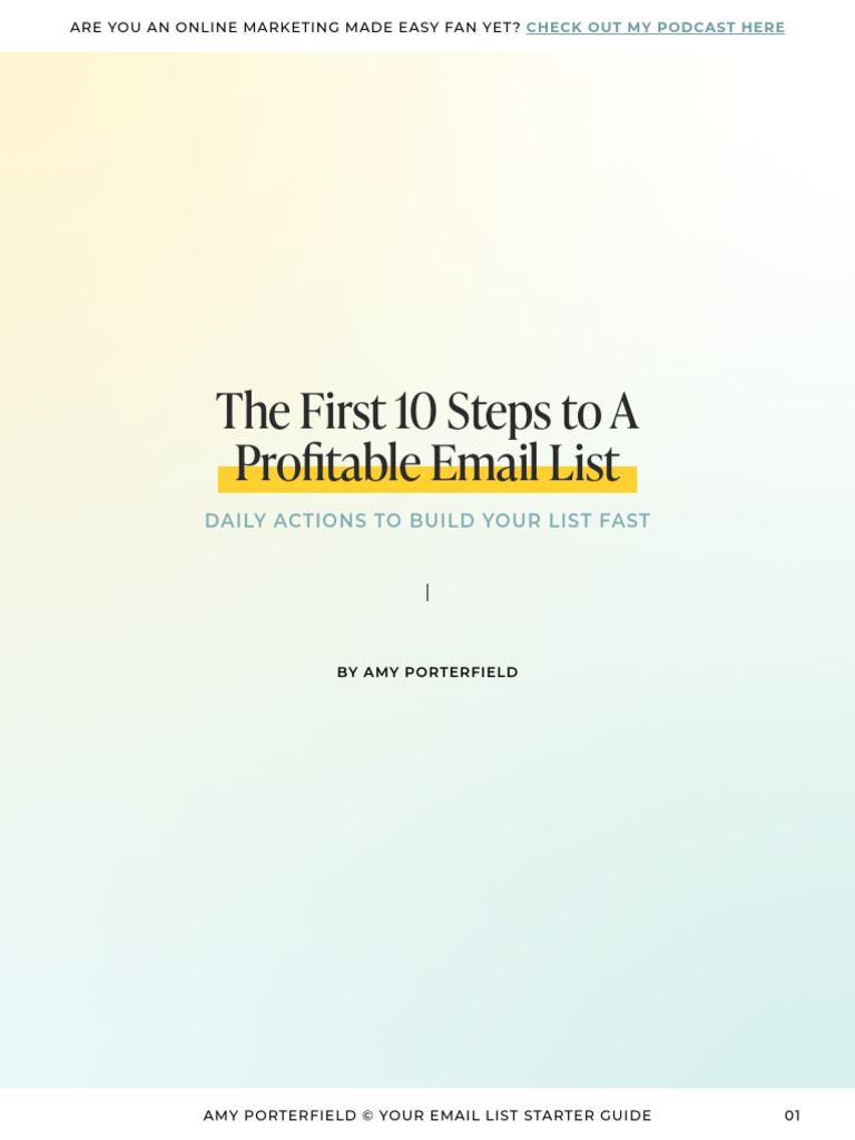 The First 10 Steps To A Profitable Email List | PDF | Computer Mediated ...