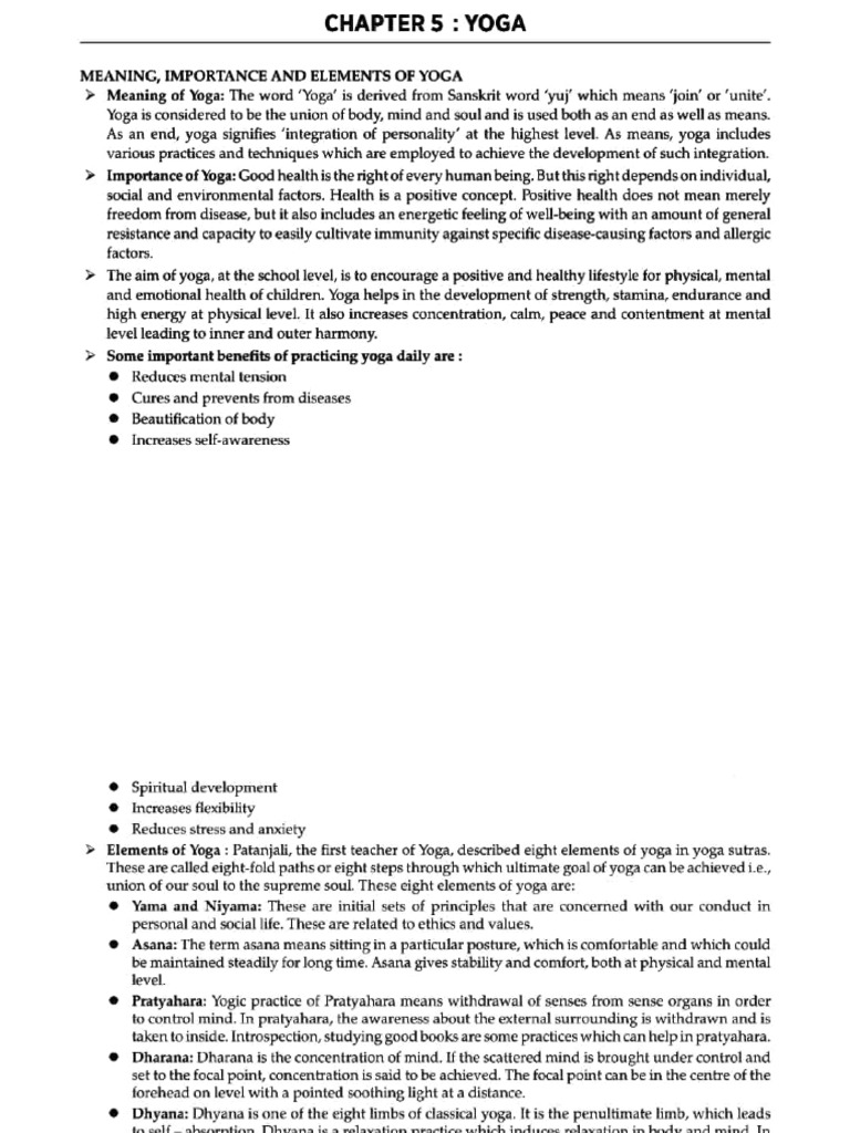Chapter 5: Yoga in Physical Education | PDF | Asana | Yoga