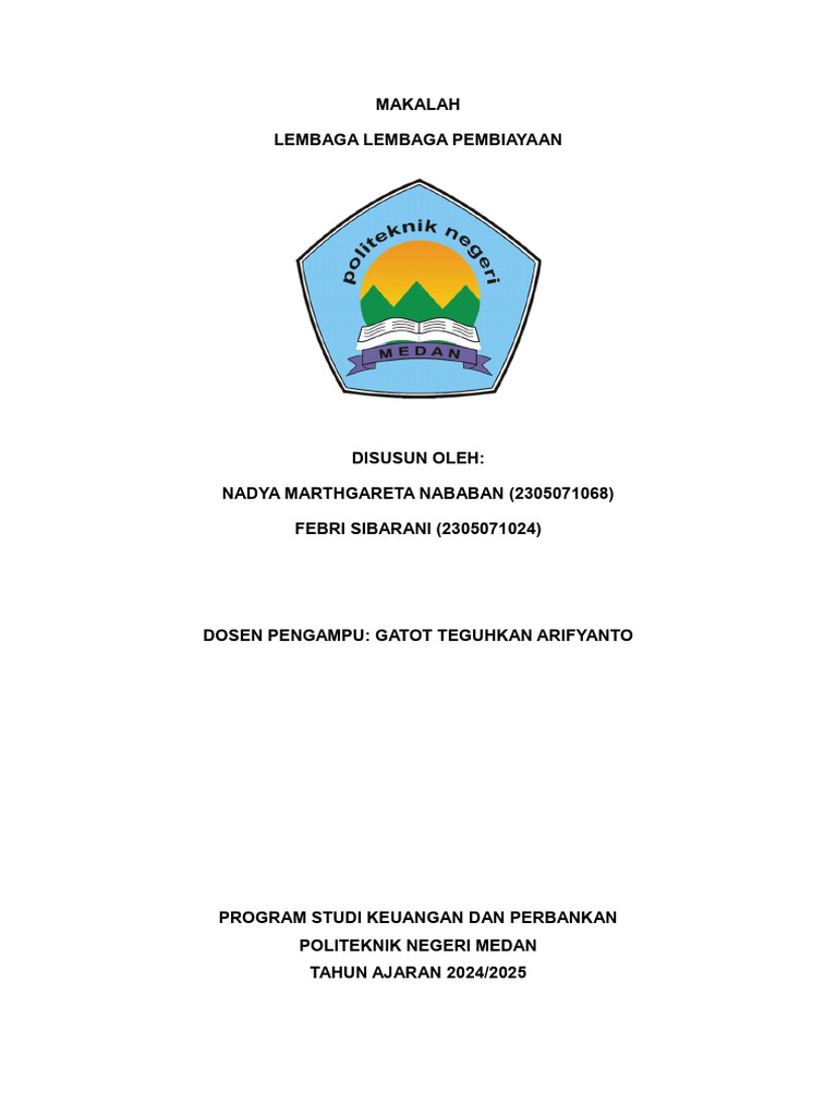 Lembaga Lembaga Pembiayaan Pdf Pengelolaan Keuangan Uang