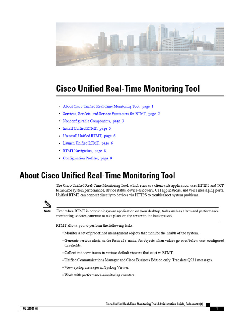 Cisco Unified RTMT Overview and Setup | PDF | Microsoft Windows ...