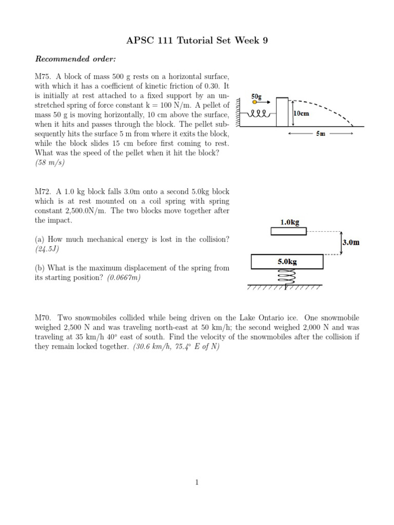 APSC 111 Week 9 Physics Problems | PDF | Technology & Engineering