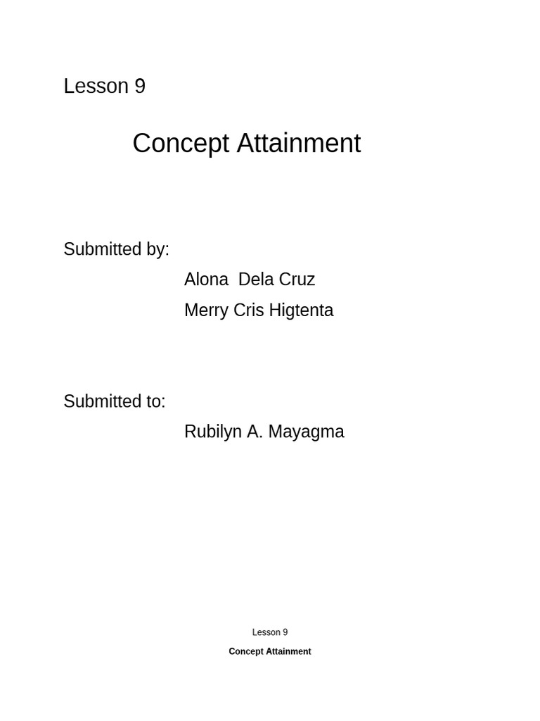 Concept Attainment in Math Lessons | PDF | Concept | Human Communication