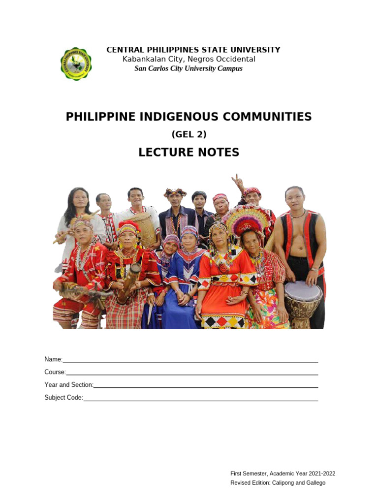Gel 2 Philippine Indigenous Communities Module | PDF | Ethnic Groups ...