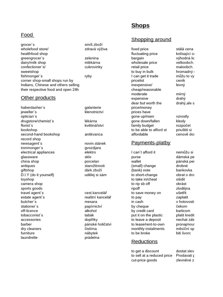 Shops 1 | PDF