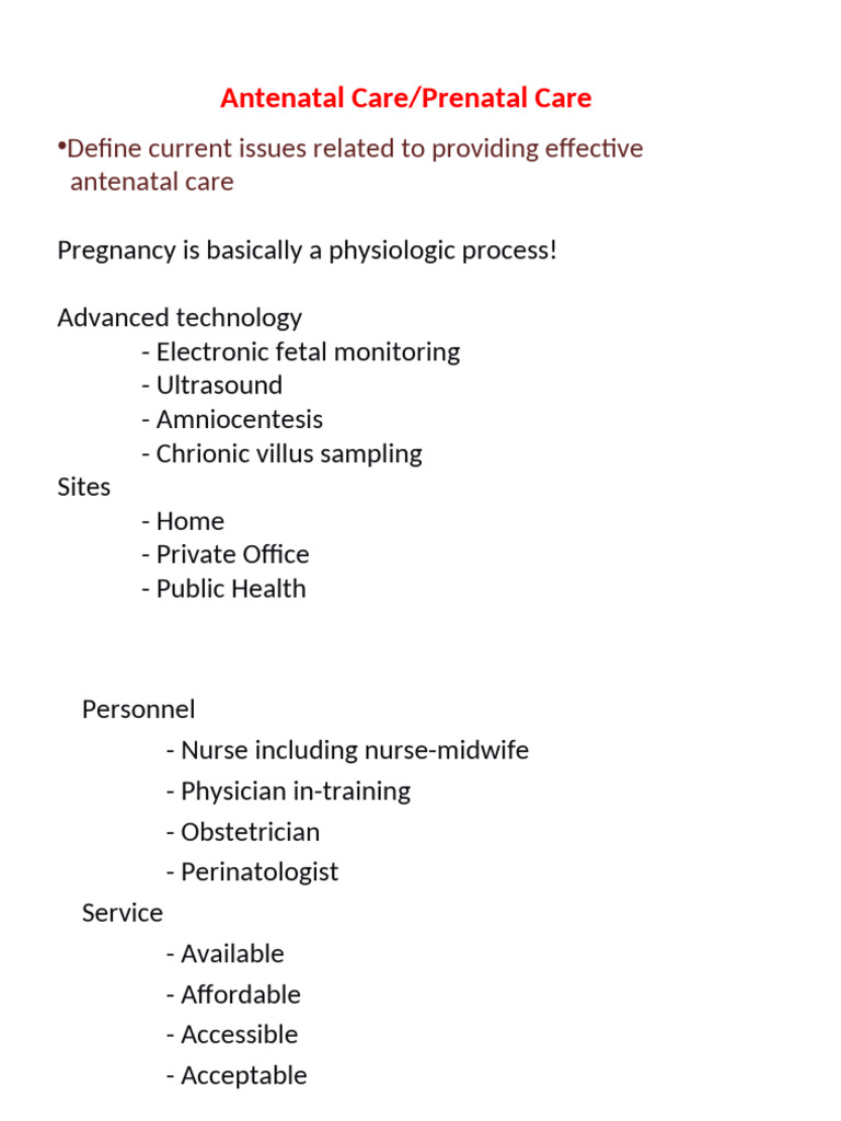 Antenatal Care-Lukman | PDF | Pregnancy | Childbirth
