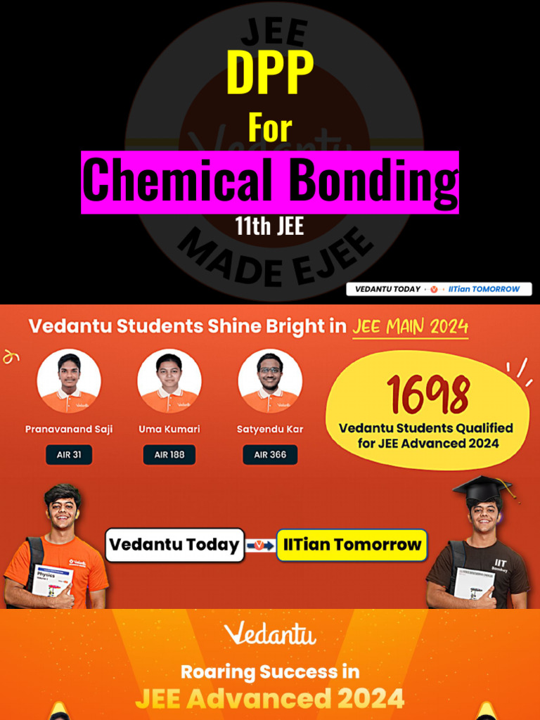 Chemical Bonding: 11th JEE | PDF | Chemical Bond | Ionic Bonding