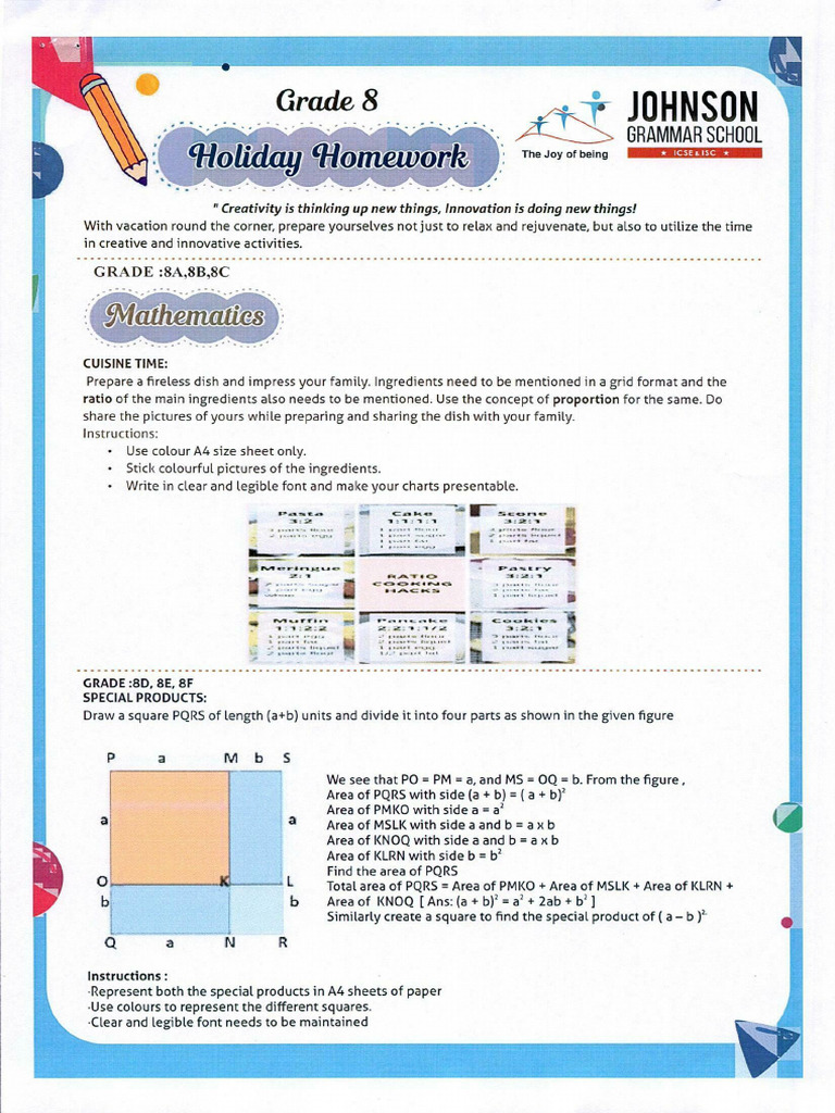 Grade8HolidayHWProject 20241001152823 | PDF
