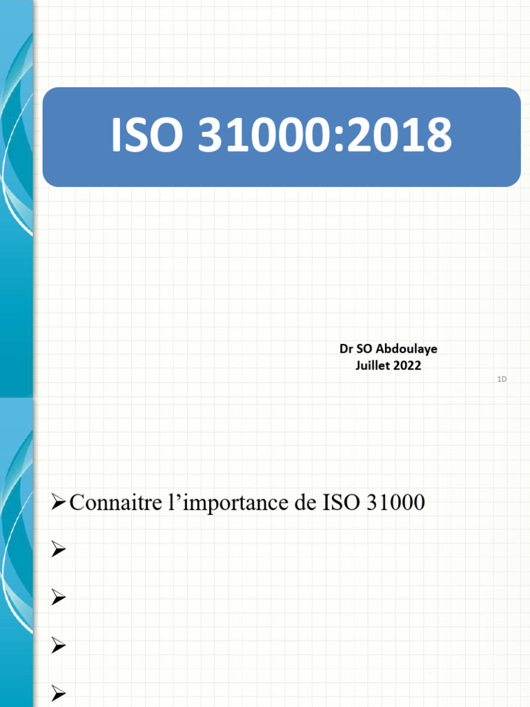 Guide sur ISO 31000:2018 en Management des Risques | PDF | Risque ...