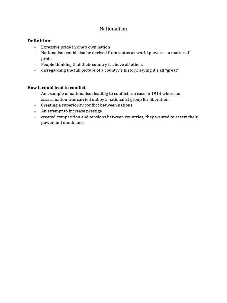 Nationalism intelligence overview