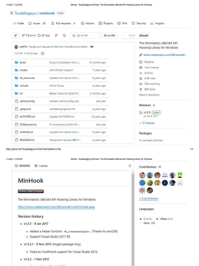 MinHook: API Hooking Library Overview | PDF | Microsoft Windows ...