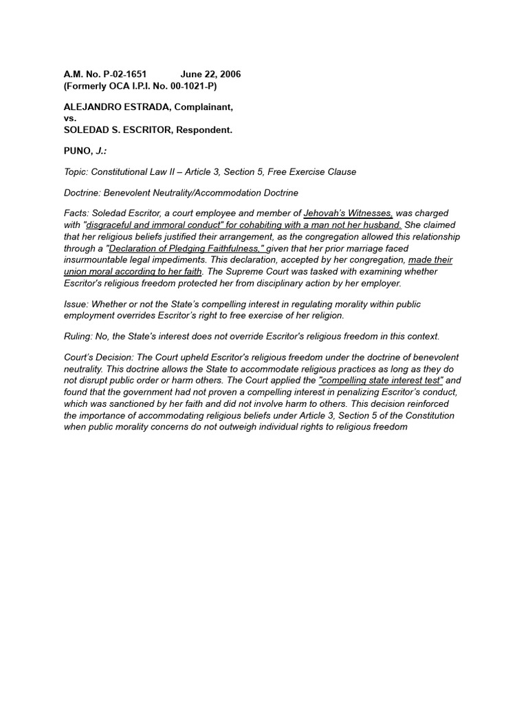 A.M. No. P-02-1651 DIGEST | PDF | Law