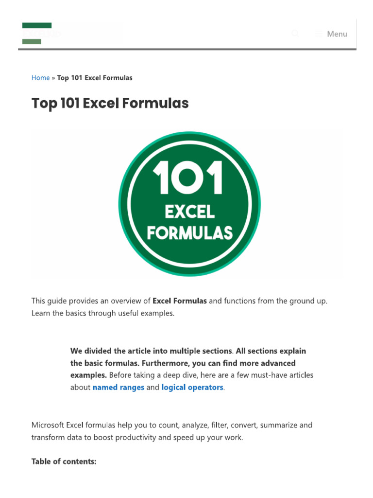 COUNT Formulas Examples - Good One | PDF