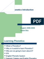 Phonetics Introduction: English 2008-2009 Isabel Briz