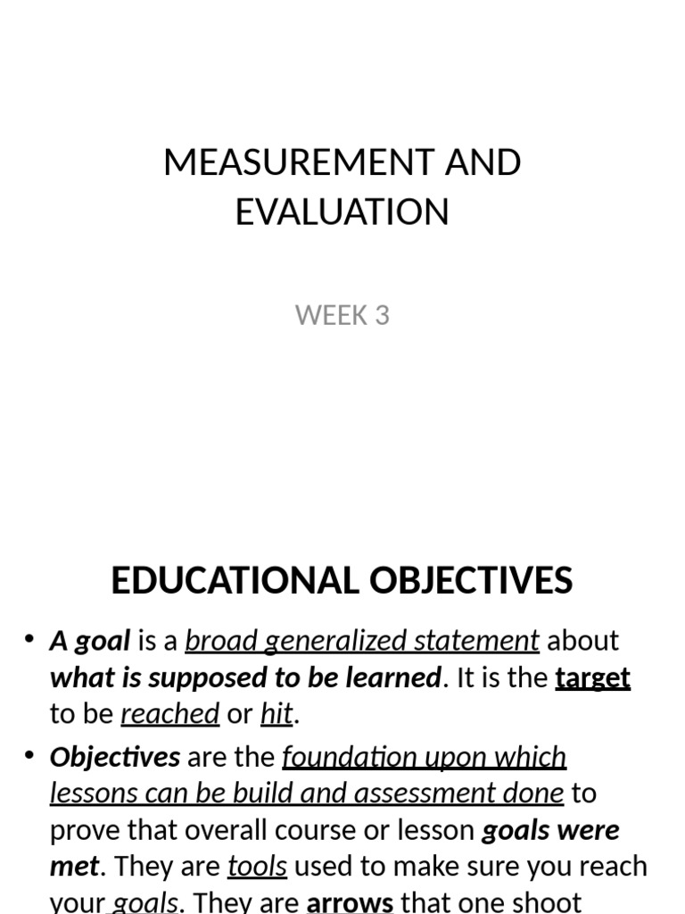 EPS 405 Week 3 Notes | PDF | Learning | Educational Assessment