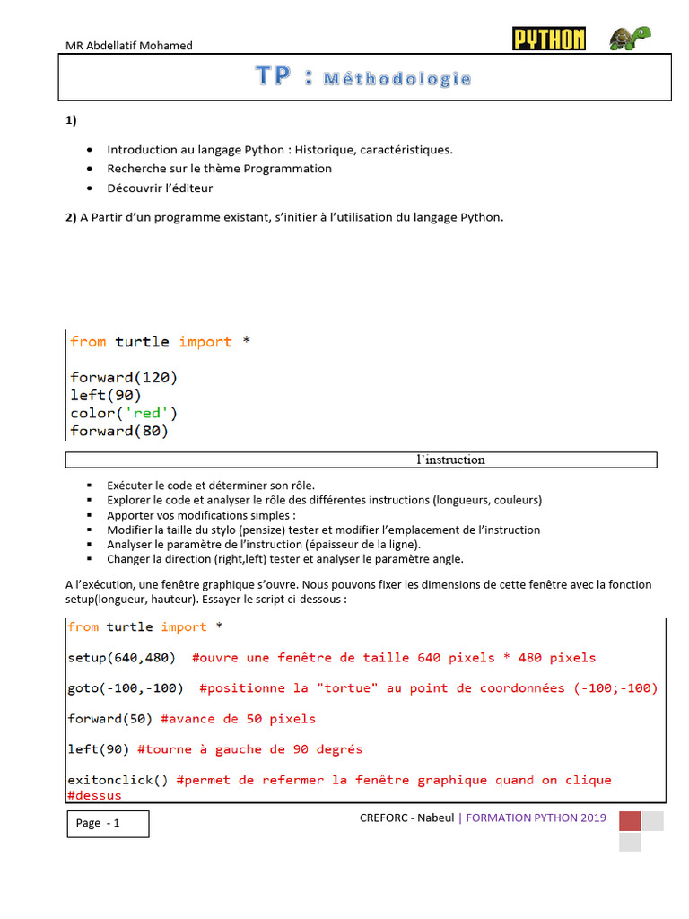Formation Python : Méthodologie et Pratiques | PDF | Python (Langage de ...