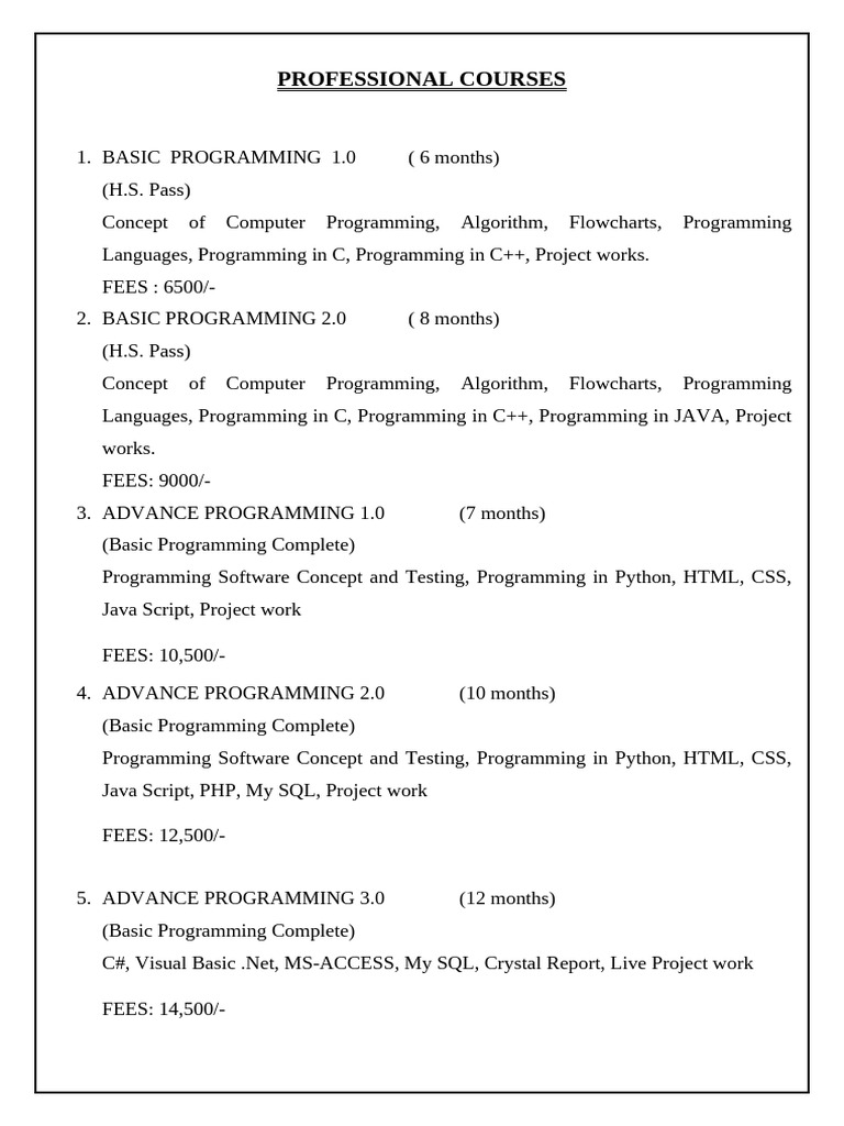 Professional Courses | PDF | Art