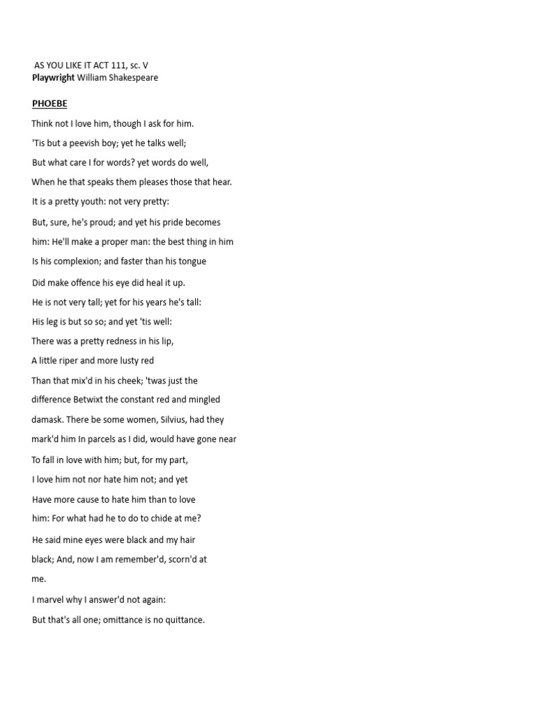 As You Like It | PDF