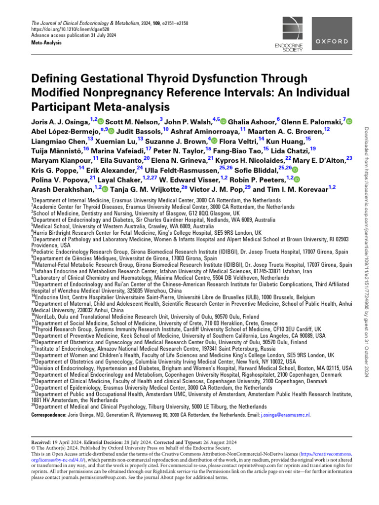 Gestational Thyroid Dysfunction Study | PDF | Hypothyroidism | Thyroid ...