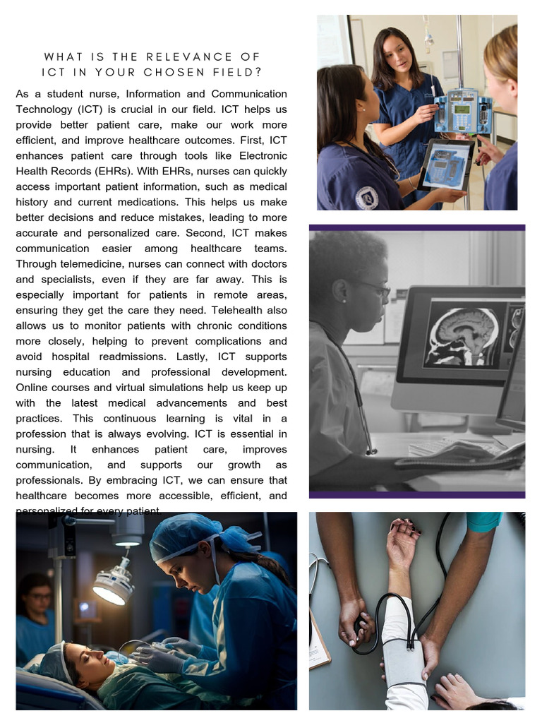 ICT's Impact on Nursing Care and Education | PDF | Electronic Health ...
