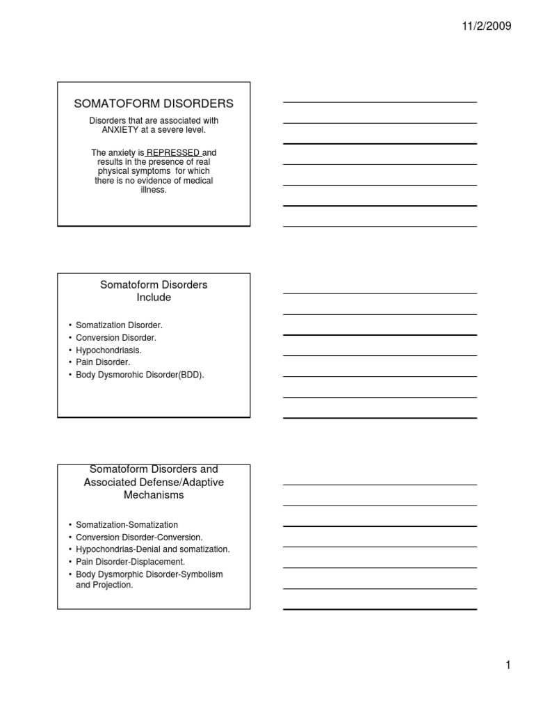 Understanding Somatoform and Dissociative Disorders | PDF ...
