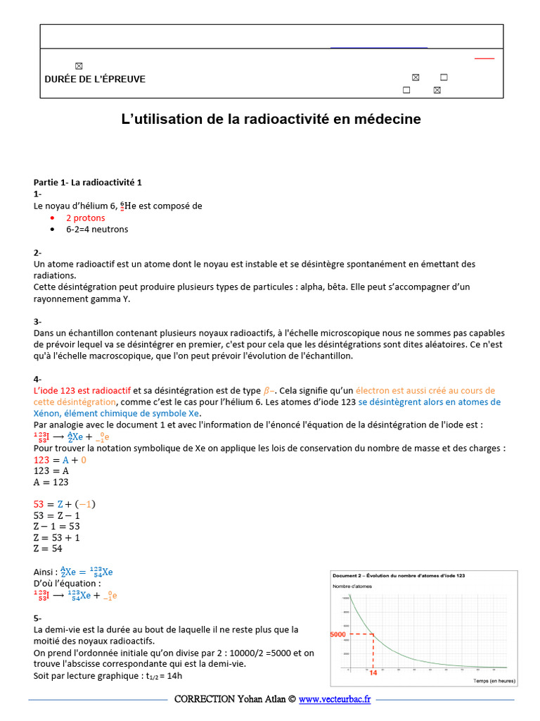 Utilisation de la radioactivité en médecine | PDF | Radioactivité | Atomes