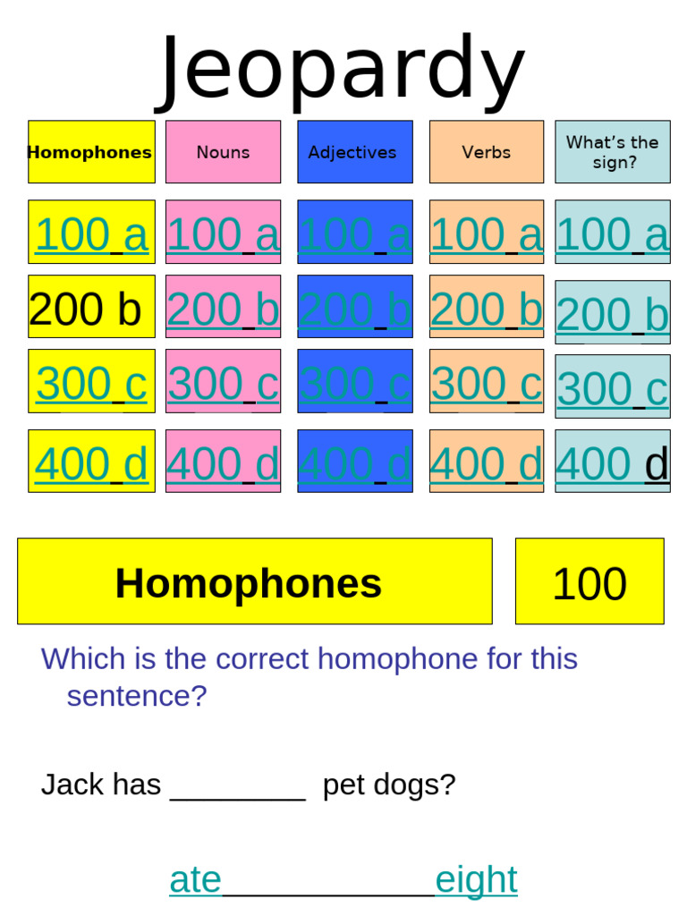 Jeopardy games 45099 pdf noun language families