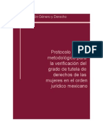 Protocolo teórico metodológico para la verificación del grado de tutela de rechos de las mujeres en el orden jurídico mexicano