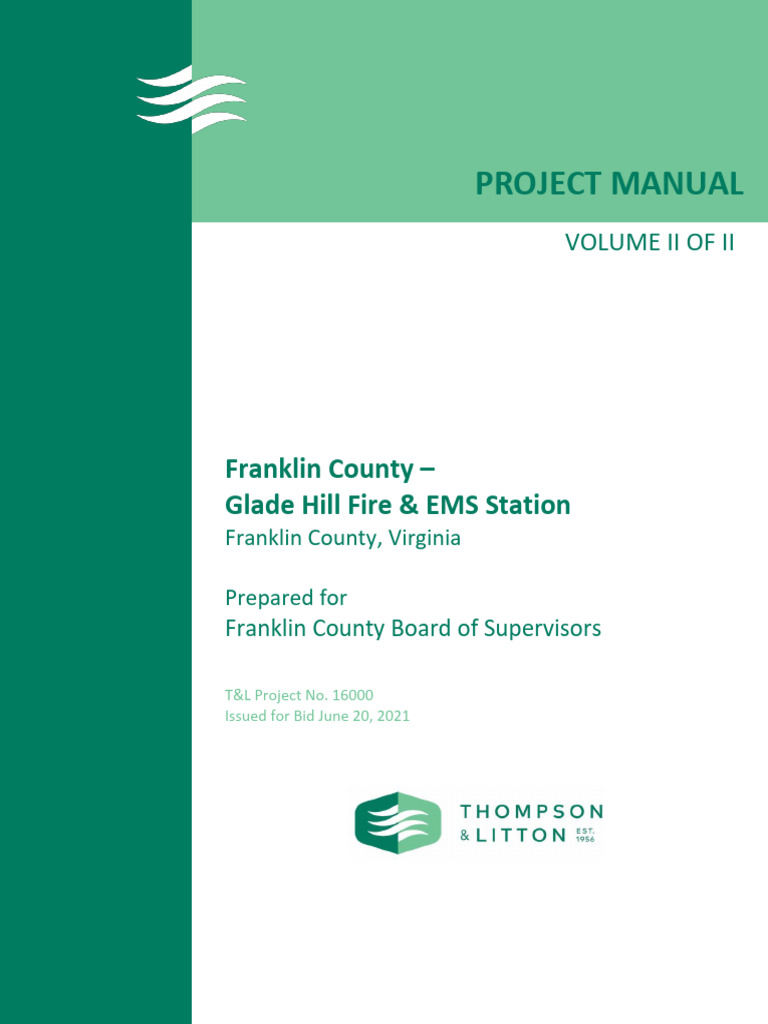 FC Fire-EMS Station Project Manual Vol II | PDF | Pipe (Fluid ...