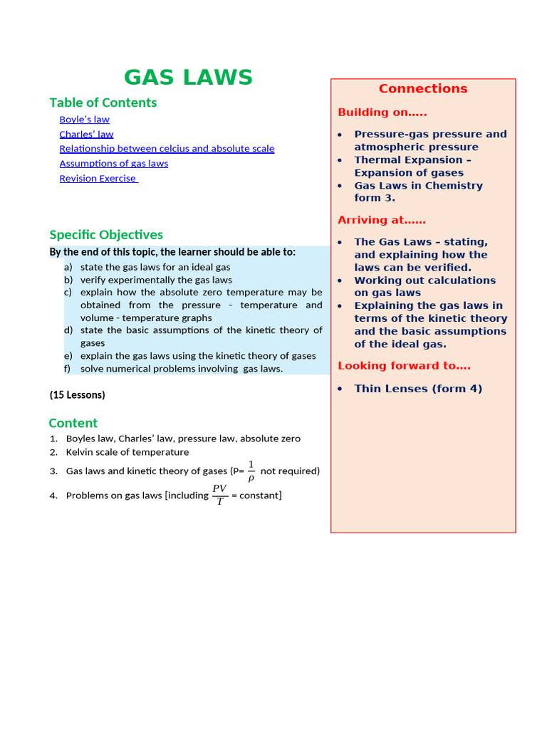 3.99 Gas Laws | PDF | Gases | Temperature