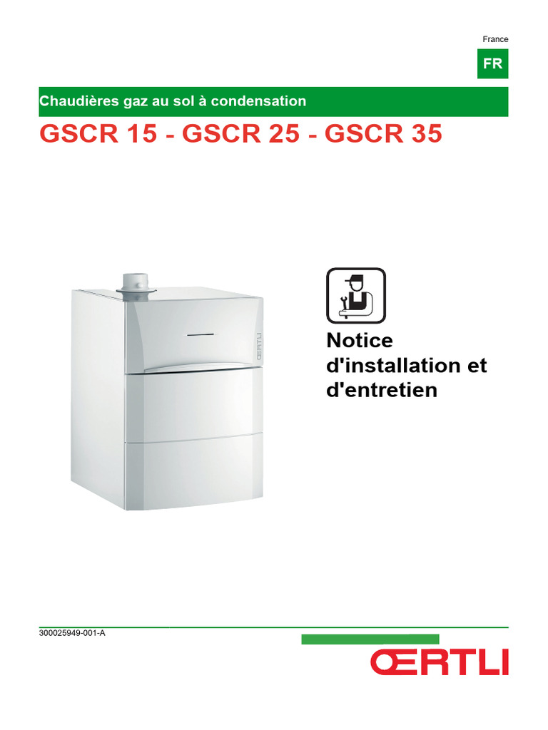 OERTLI GSCR 152535 Instalation PDF Chaudière Pompe — free download