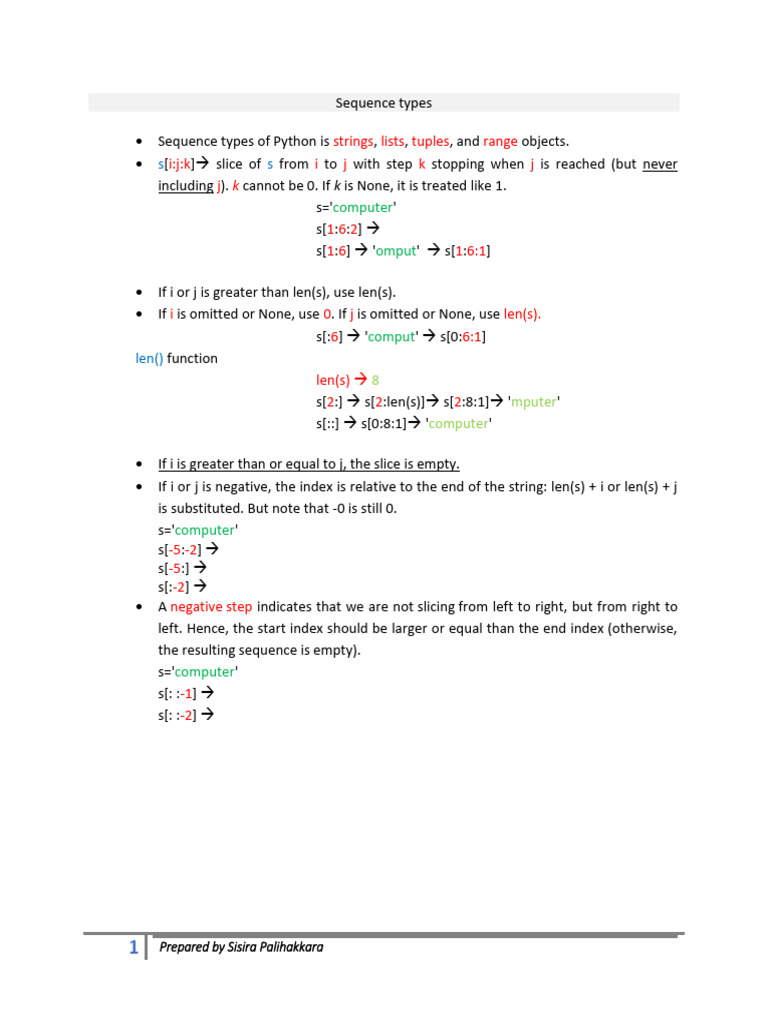 Python Sequence Types NCOE | PDF
