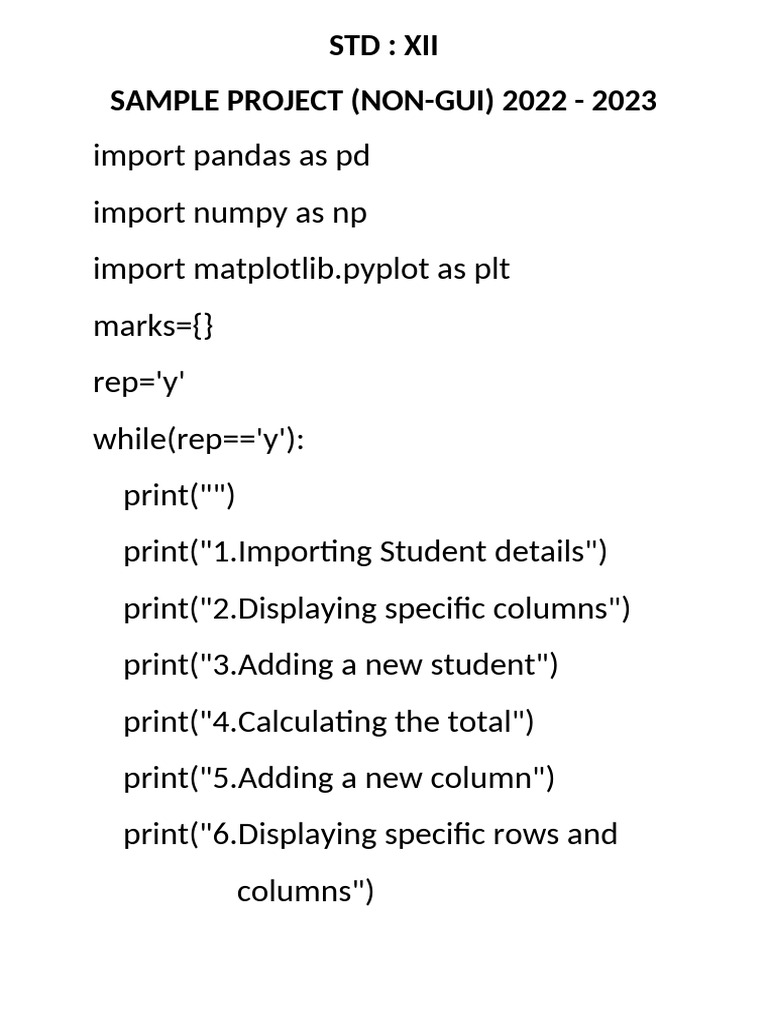 Xii Sample Project (Non-gui) 2022-2023 | PDF | Computer Programming ...