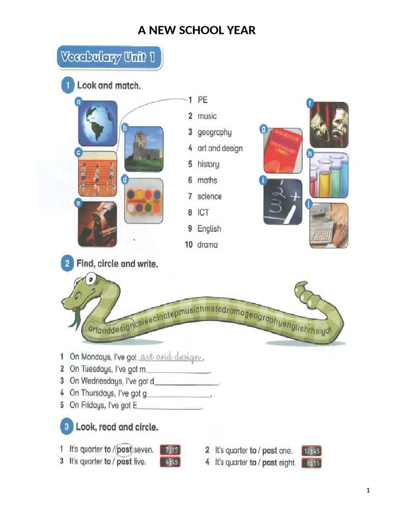 New Tiger 4 Unit 1 Pdf