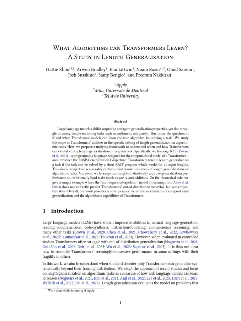 Understanding Length Generalization in Transformers | PDF | Algorithms ...