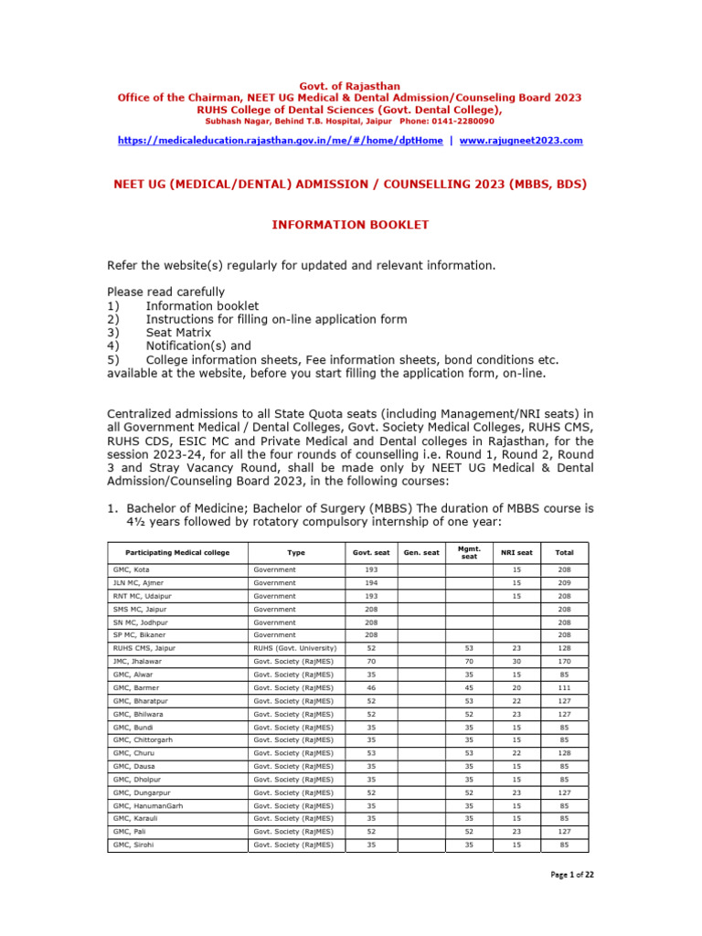 Information Booklet Ug 2023 21.07.2023 With Annexures-1 | PDF