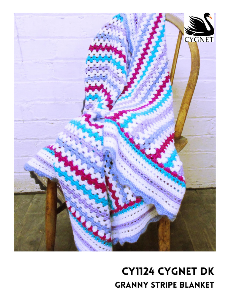 Granny stripes crochet blanket PDF Crochet Knitting