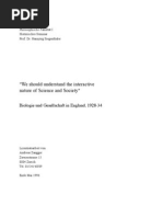 "We Should Understand The Interactive Nature of Science and Society": Biologie Und Gesellschaft in England, 1928-34