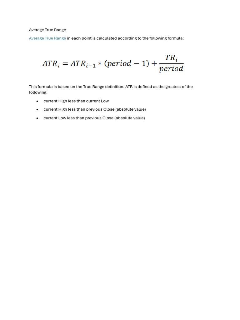 Average True Range | PDF | Teaching Methods & Materials