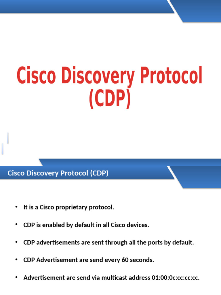 Cisco Discovery Protocol Overview | PDF