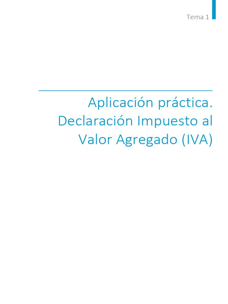 Declaración y Práctica del IVA en Colombia | PDF | Impuesto al valor ...