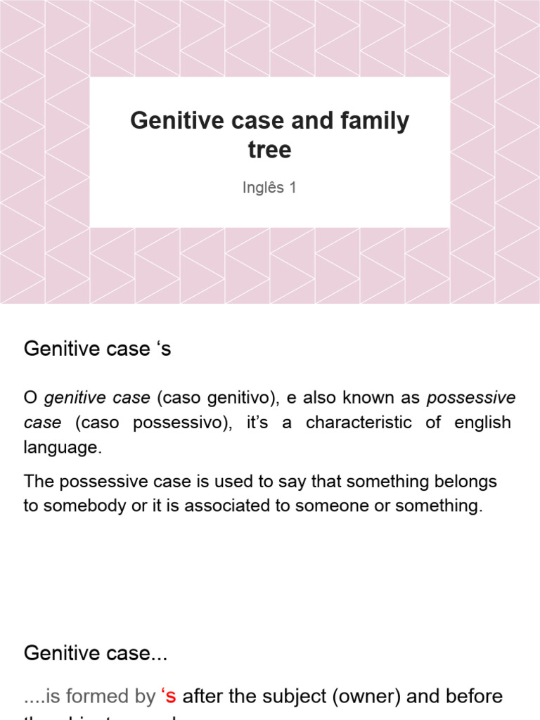 Ingl-s 1 -Genitive case and family tree | PDF | Living Arrangements ...