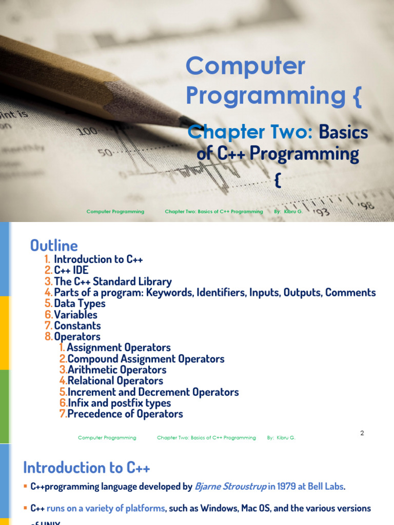 Computer Programming Chapter Two Basics of C++ Programming Part | PDF ...