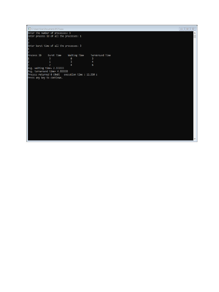 FCFS Output | PDF