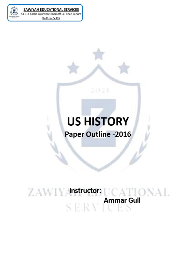 Us History Paper Outline PDF | PDF | Cost Of Living | Government Budget ...