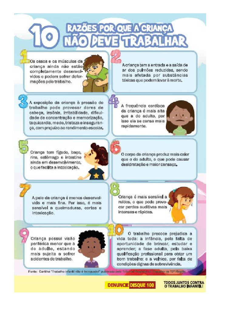 10 Razões Por Que A Criança Não Pode Trabalhar | PDF