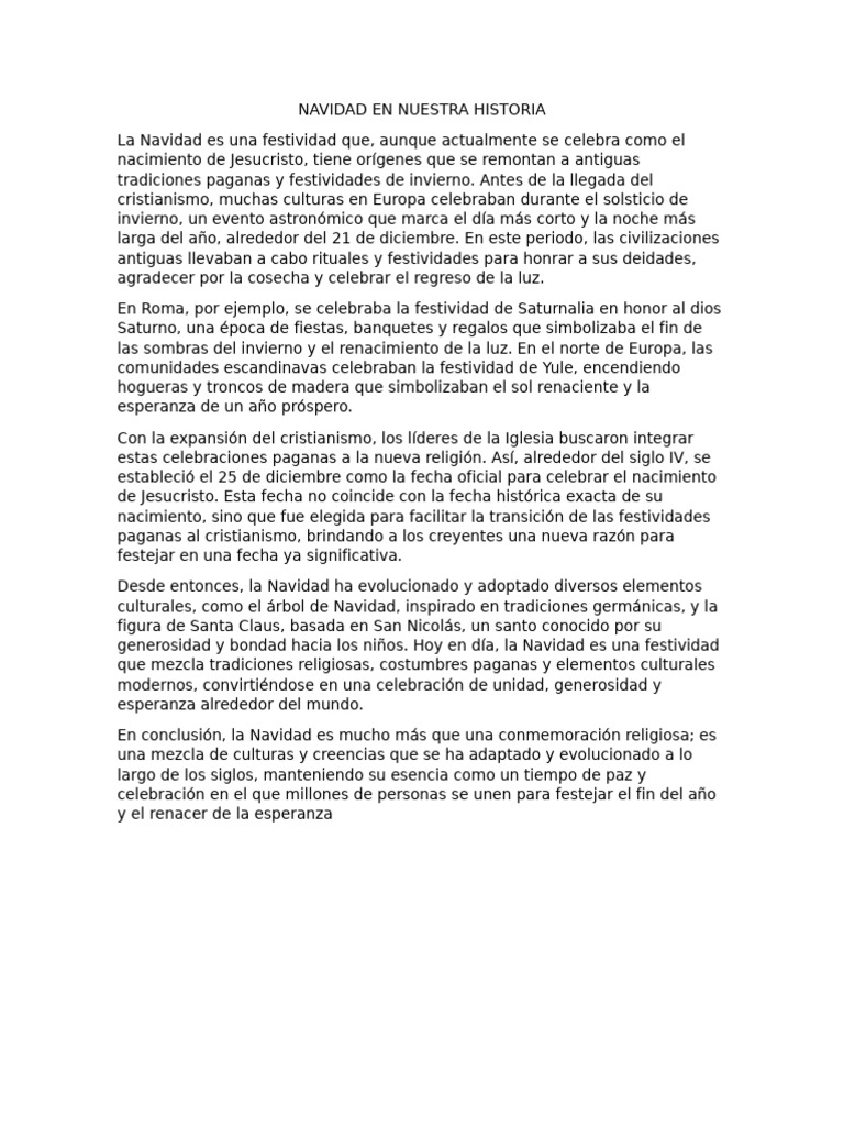 Historia y Evolución de la Navidad | PDF