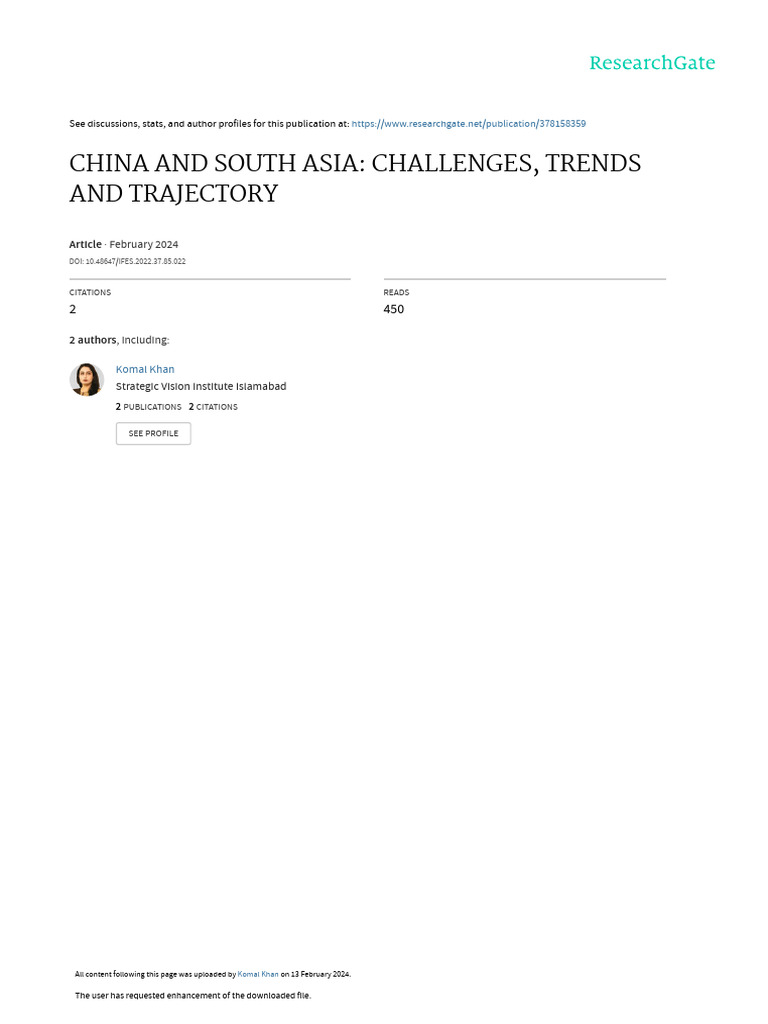 China-South Asia Relations: Trends & Challenges | PDF | South Asia | China