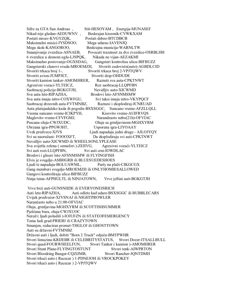 Sifre Za GTA San Andreas PDF 1710514365