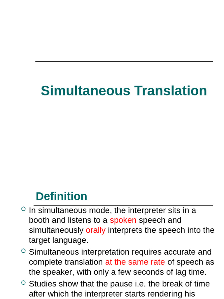 Introduction To Simultaneous Interpreting | PDF
