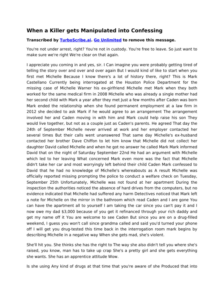 When A Killer Gets Manipulated Into Confessing Pdf Social Science